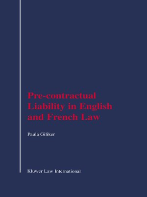 cover image of Pre-Contractual Liability in English and French Law